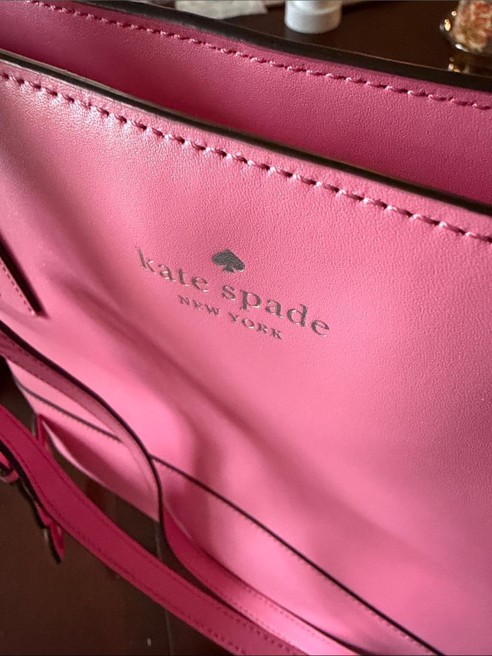 kate spade Pink Leather Tote with Butterfly Charm - Picture 5 of 5